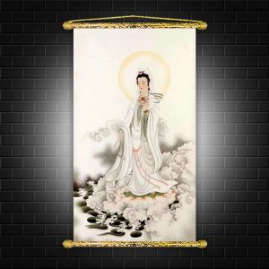 tranh canvas nẹp sáo gỗ quan thế âm bồ tát Q2104