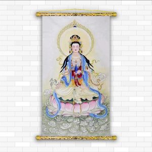 tranh canvas nẹp sáo gỗ quan thế âm bồ tát Q2105