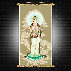 tranh canvas nẹp sáo gỗ quan thế âm bồ tát Q2107
