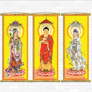 tranh canvas tây phương tam thánh T4000