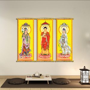 tranh canvas tây phương tam thánh T4000