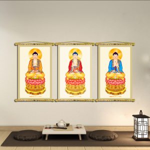 tranh canvas tây phương tam thánh T4001