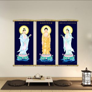 tranh canvas tây phương tam thánh T4006