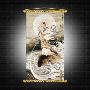 tranh canvas nẹp sáo gỗ quan thế âm bồ tát Q2084