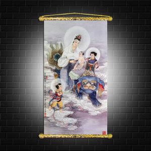 tranh canvas nẹp sáo gỗ quan thế âm bồ tát Q2087